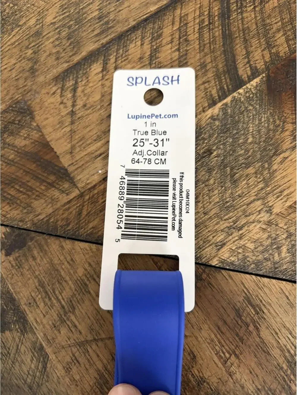 LupinePet Splash True Blue BioThane Dog Adjustable Collar (25 in - 31 in)